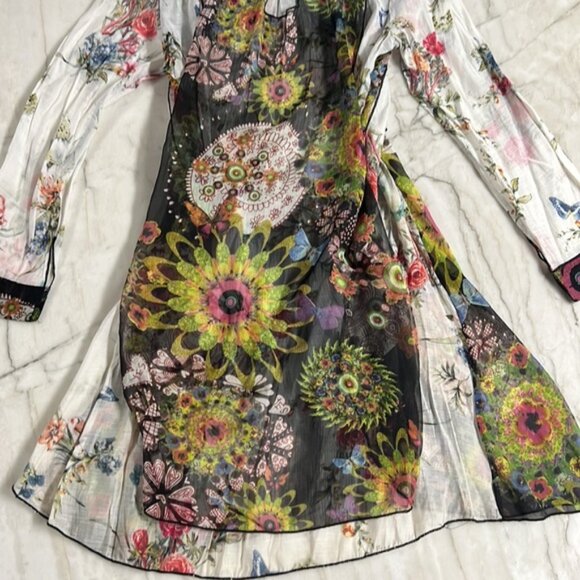 Dor Dor Couture Boho long sheer button down kimono  woman’s size XL - Picture 5 of 6